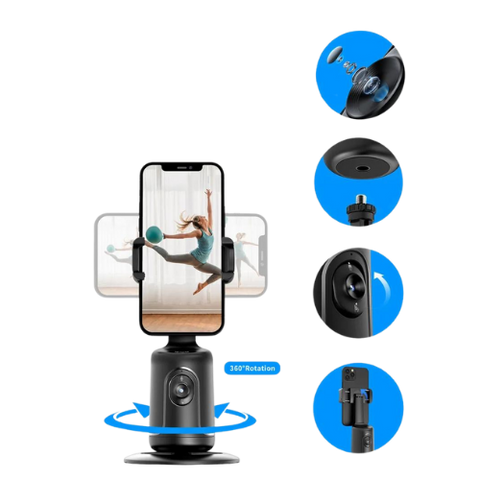 360° Auto Face Tracking All-in-One Phone Holder for Video Vlogging and Live.