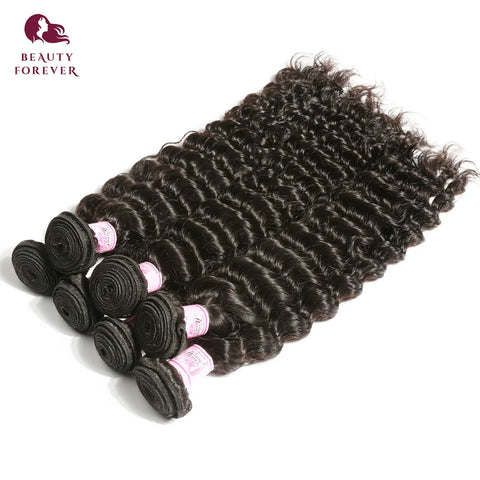BEAUTY FOREVER Brazilian Deep Wave Human Hair Weft 4pcs/lot 100% Virgin Hair Bundles Natural Color Can be Dyed Free Shipping