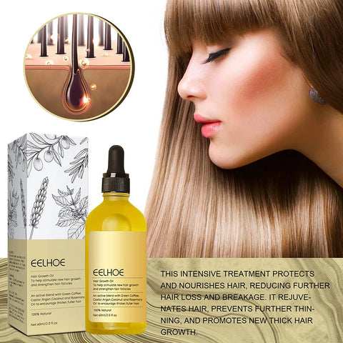 Natural Hair Growth Oil: Effortless Anti-Hair Loss and Nourishing Elixir for Repair and Moisture