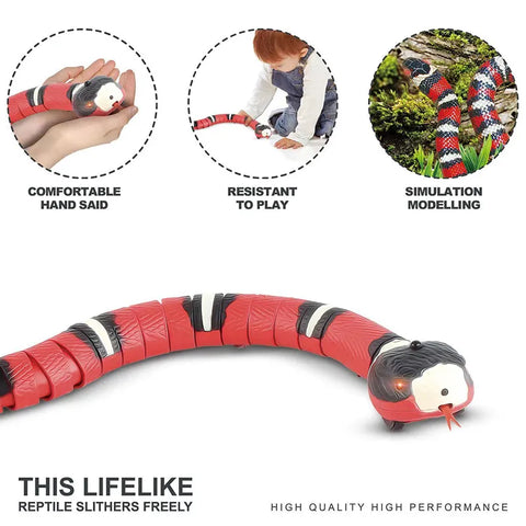 Smart Sensing Snake Interactive Cat Toys: Multi-Color Fun for Pets with USB Charging