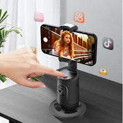 360° Auto Face Tracking All-in-One Phone Holder for Video Vlogging and Live.