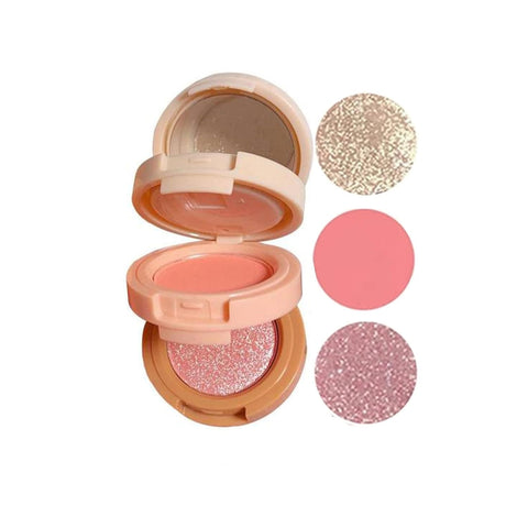 3-in-1 Makeup Palette Matte Pearlescent Eyeshadow Blush Highlighter Contouring